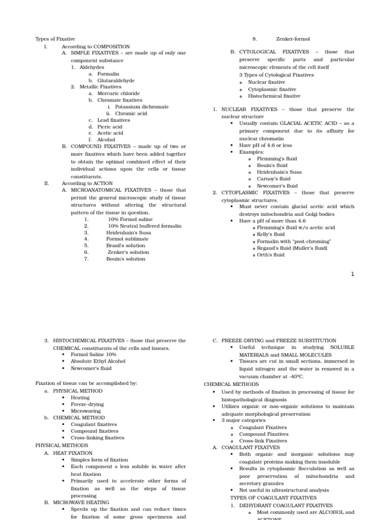 Fixative S PDF Fixation (Histology) Formaldehyde