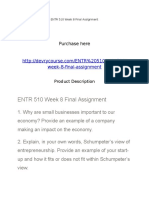 ENTR 510 Week 8 Final Assignment