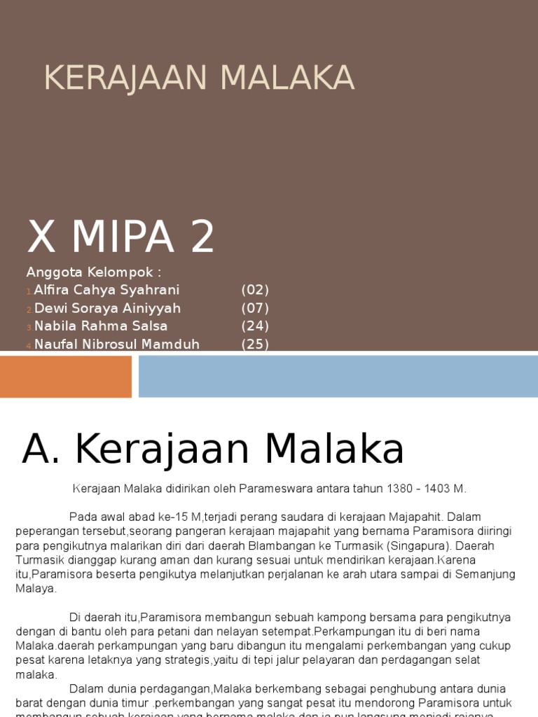 Kerajaan Malaka | PDF | Sejarah