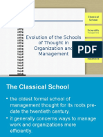 Evolution of The Schools of Thought in Organization and Management