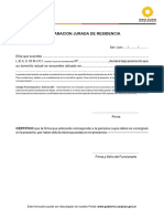 Declaracion Jurada de Residencia