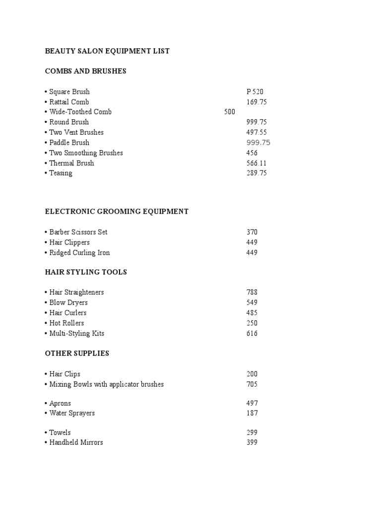 Hair Salon Equipment List For Beginners edu.svet.gob.gt