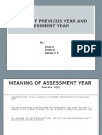 Concept of Previous Year and Assessment Year