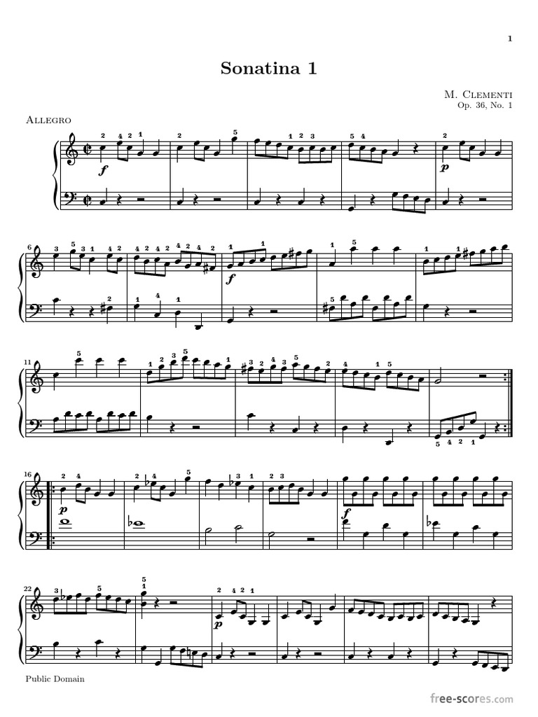 Сонатина м клементи ноты. 36, №1 сонатина. Сонатина м клементи ор 36 1. Клементи соната до мажор 1 часть. Сонатина 36 1 клементи ноты.