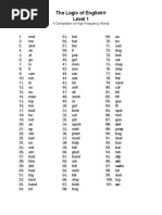 Logic of English High Frequency Word List Level 1