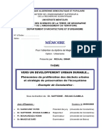 Phénomène de Prolifération Des Déchets Urbains Et Stratégie de Préservation de L'écosystèm CONSTANTINE