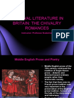 Medieval Literature in Britain: The Chivalry Romances: Instructor: Professor Ecaterina Hanţiu PHD