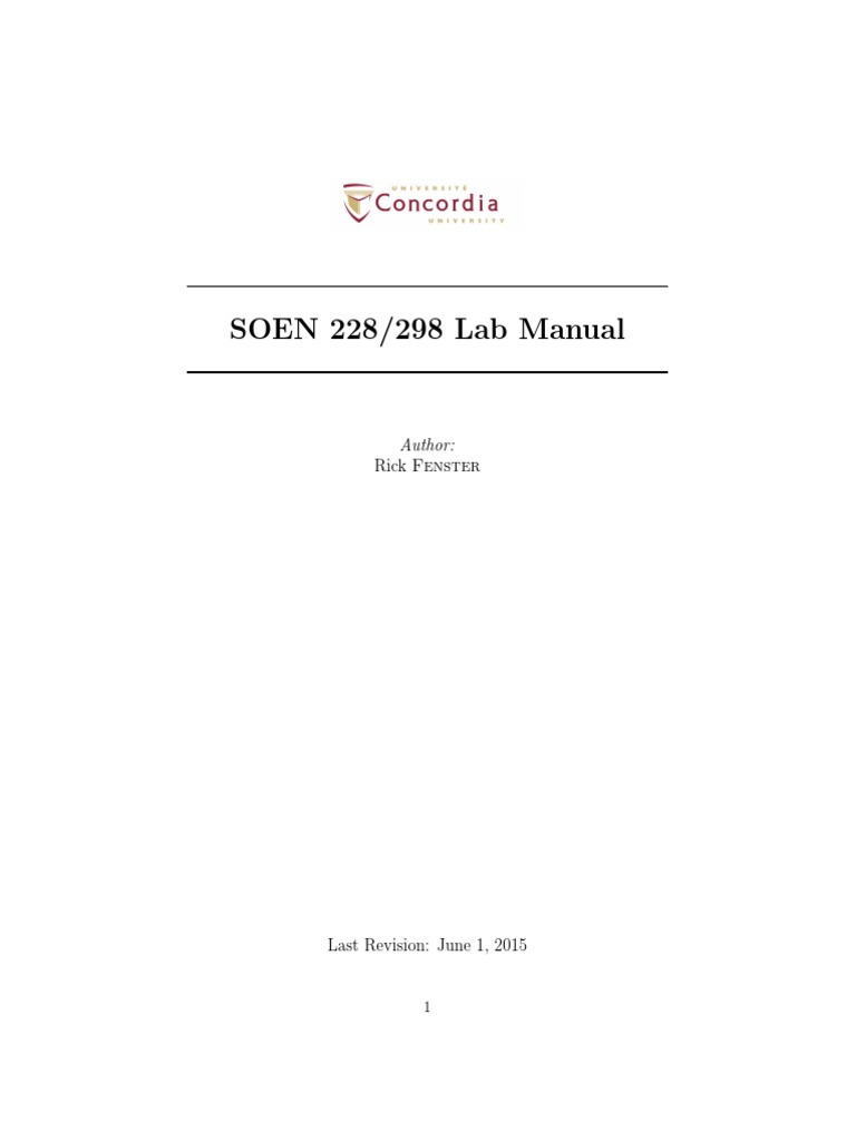 Lab Manual Soen 228 | PDF | Computer Data Storage | Electronic Circuits