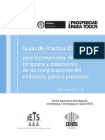 Guías de Práctica Clínica para la prevención, detección temprana y tratamiento de las complicaciones del embarazo, parto o puerperio (2013)