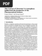 The Concept of Structure' Amorphous Solids From The Perspective of The Pharmaceutical Sciences