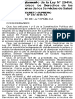 DECRETO SUPREMO Nº 027-2015-SA