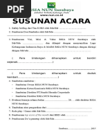 Contoh Susunan Acara Peresmian