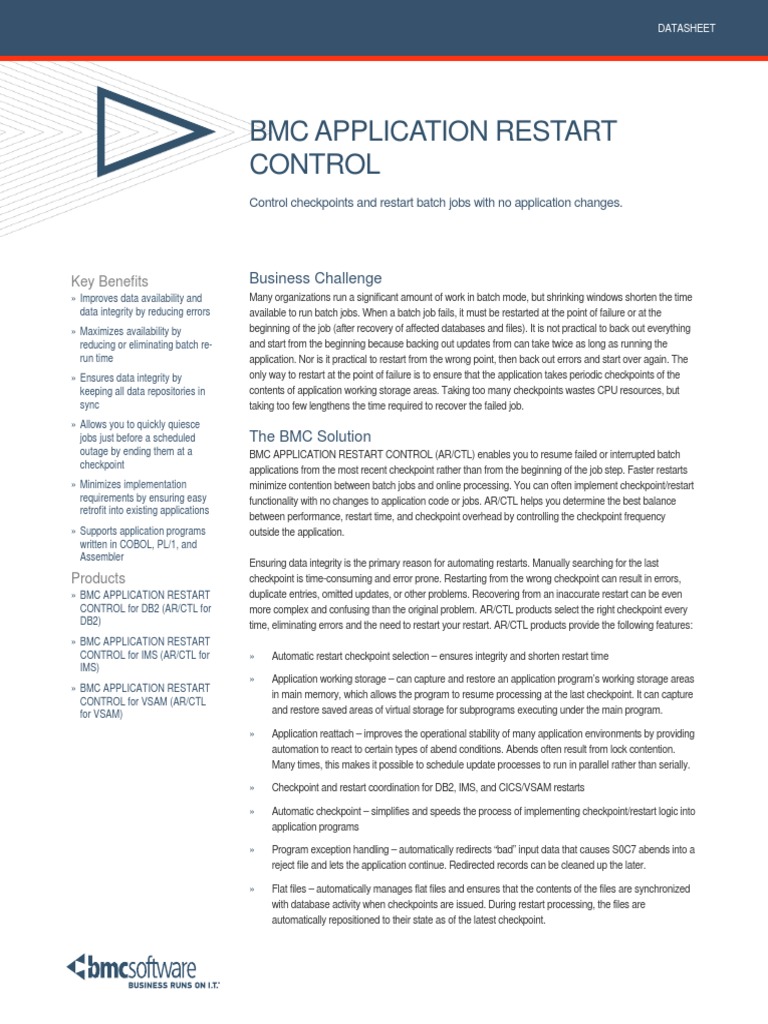 BMC Application Restart Control Document 2 PDF | PDF | Trademark ...