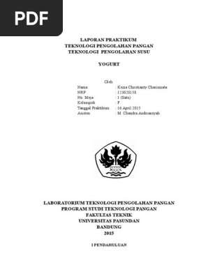 Laporan Praktikum Tpp Yogurt