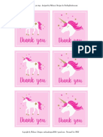 Unicorn Thank You Tags