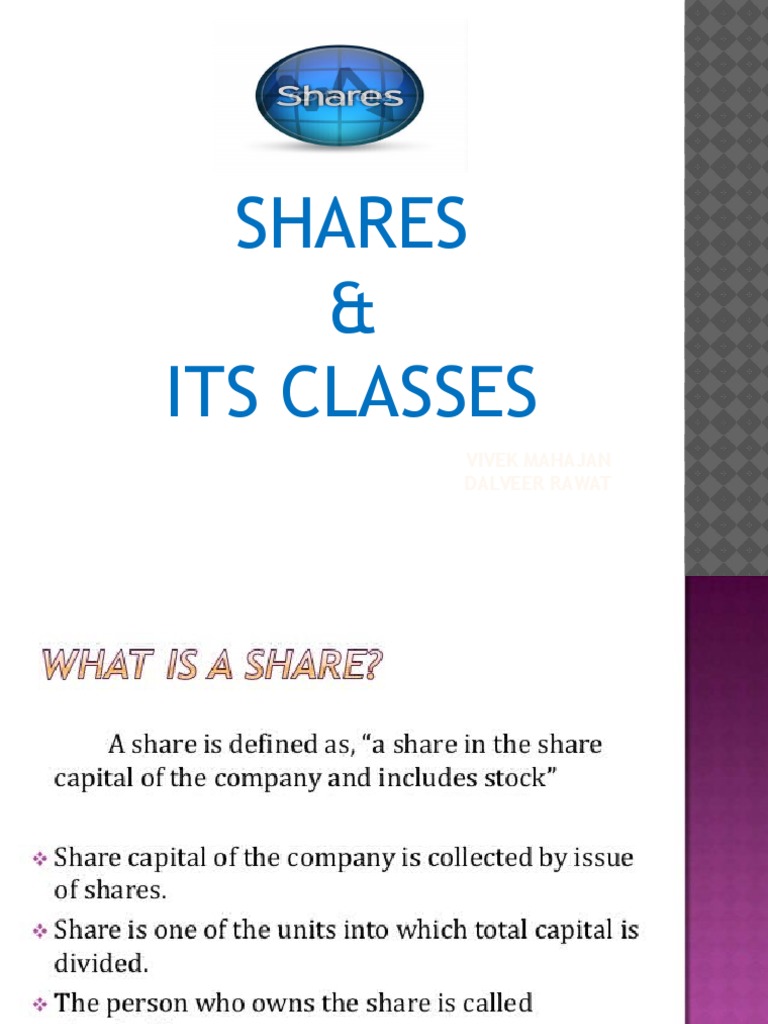 Understanding Share Classes by Vivek Mahajan | PDF