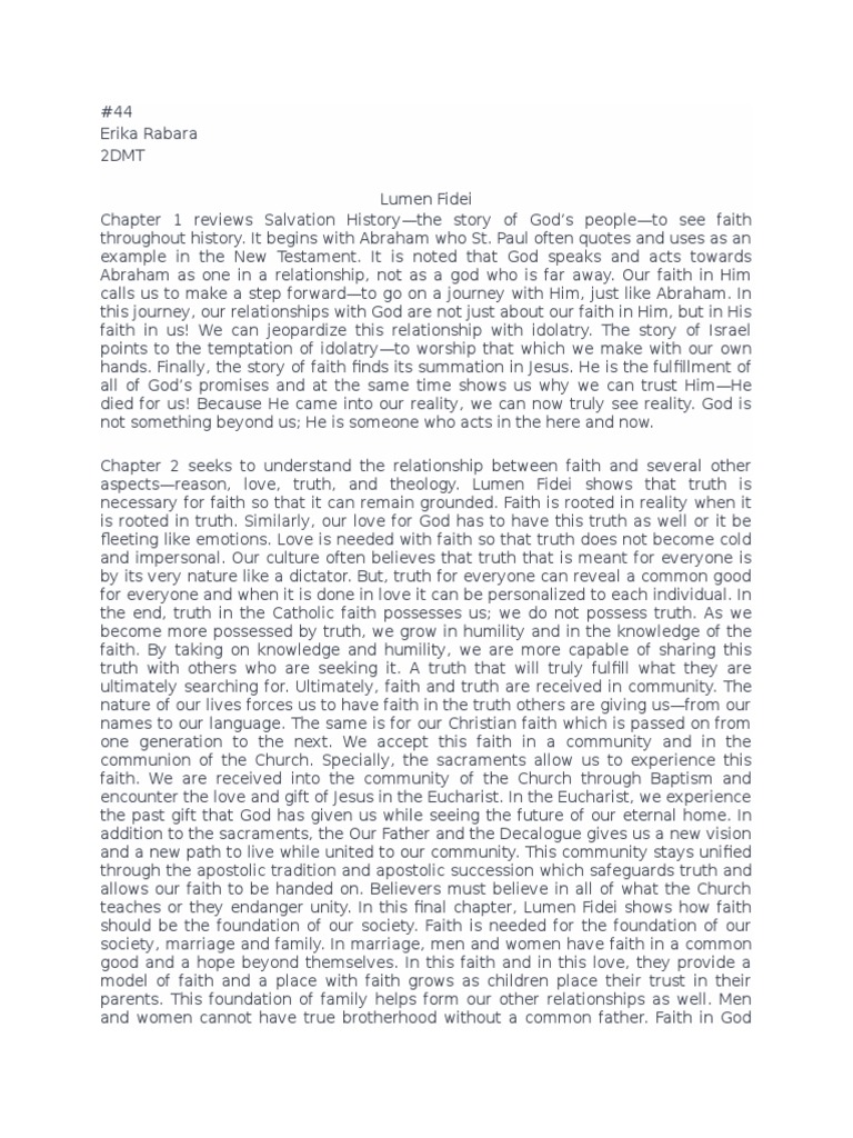 Summary of Encyclical Letters | PDF | Eucharist | Faith
