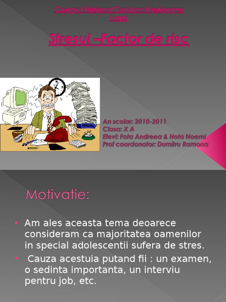 Stresul Factor de Risc Prezentare | PDF