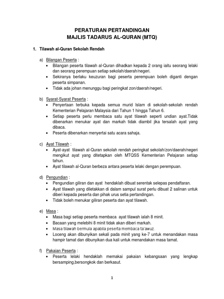 Peraturan Mtq Pdf