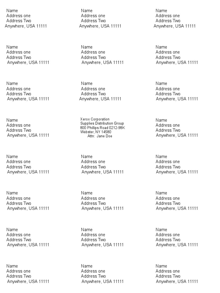 Xerox Corporation Address Details | PDF