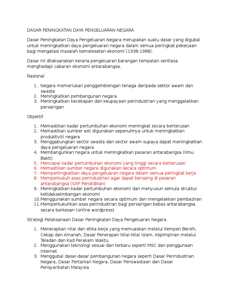 Dasar Peningkatan Daya Pengeluaran Negara Pdf