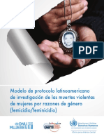 Modelo de Protocolo Lationamericano para la Investigación de Muertes Violetnas de Mujeres por Razones de Género
