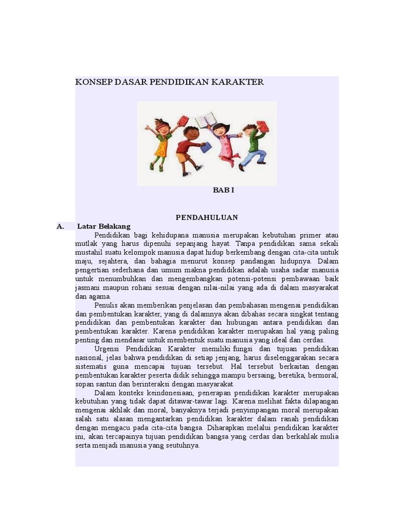 Konsep Dasar Pendidikan Karakter