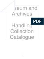 Museum and archives handling collection catalogue