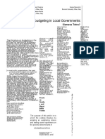 Budgeting and Rebudgeting in Local Governments