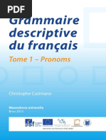 Grammaire Descriptive Du Français. Tome 1, Pronoms