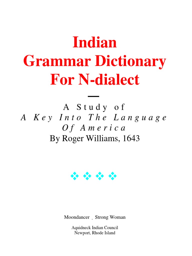 Indian Grammar Dictionary for N Dialect Syntax Semantics