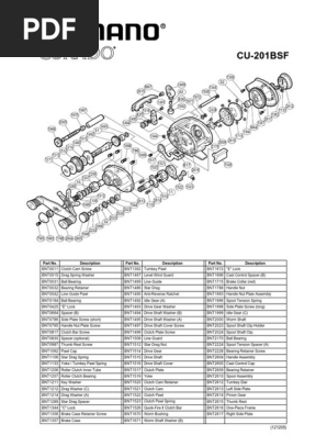 Shimano Curado CU 200 Parts List | PDF