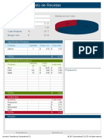 Planilla de Excel Calculadora de Costo de Recetas