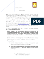 Convocatoria Consejo Municipal de Cultura 2016