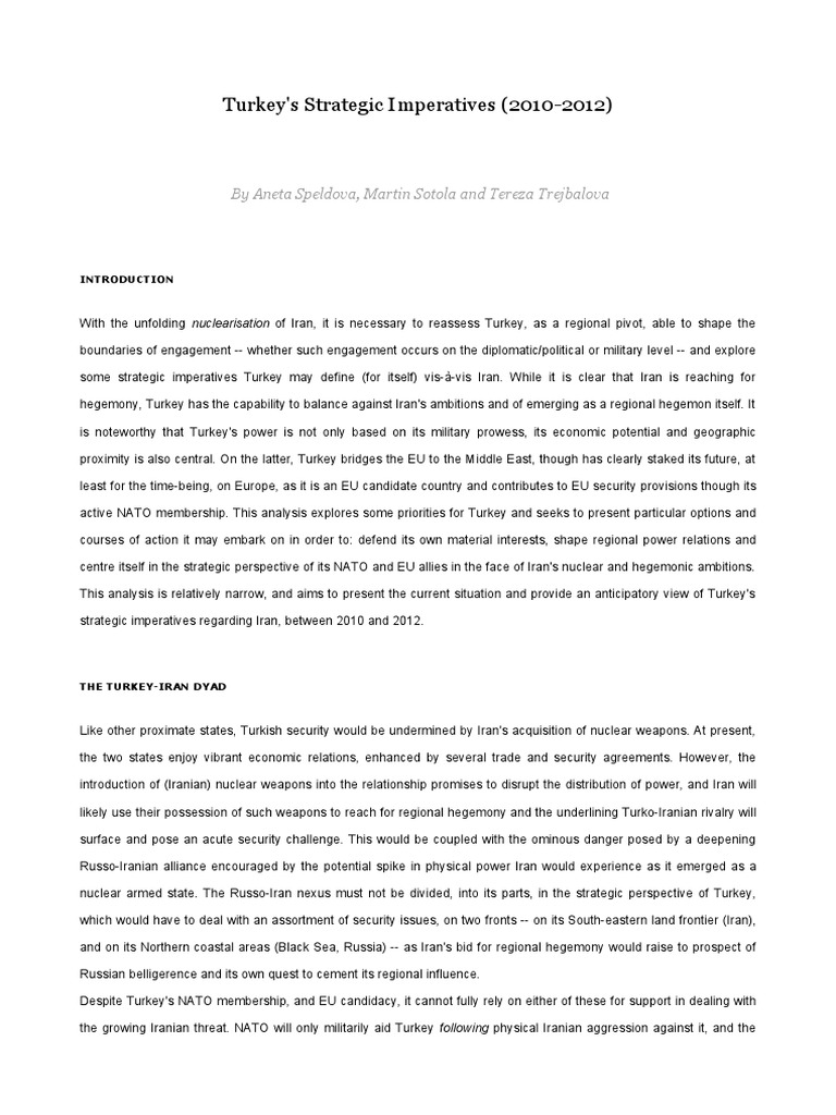 Turkey's Strategy Against Iran's Hegemony | PDF | Turkey | European Union