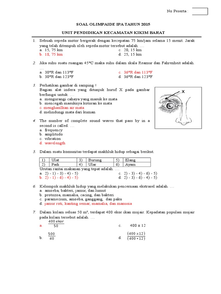 93326632 Soal Olimpiade Ipa Jalur Khusus Docx