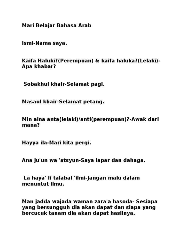 Mari Belajar Bahasa Arab Pdf