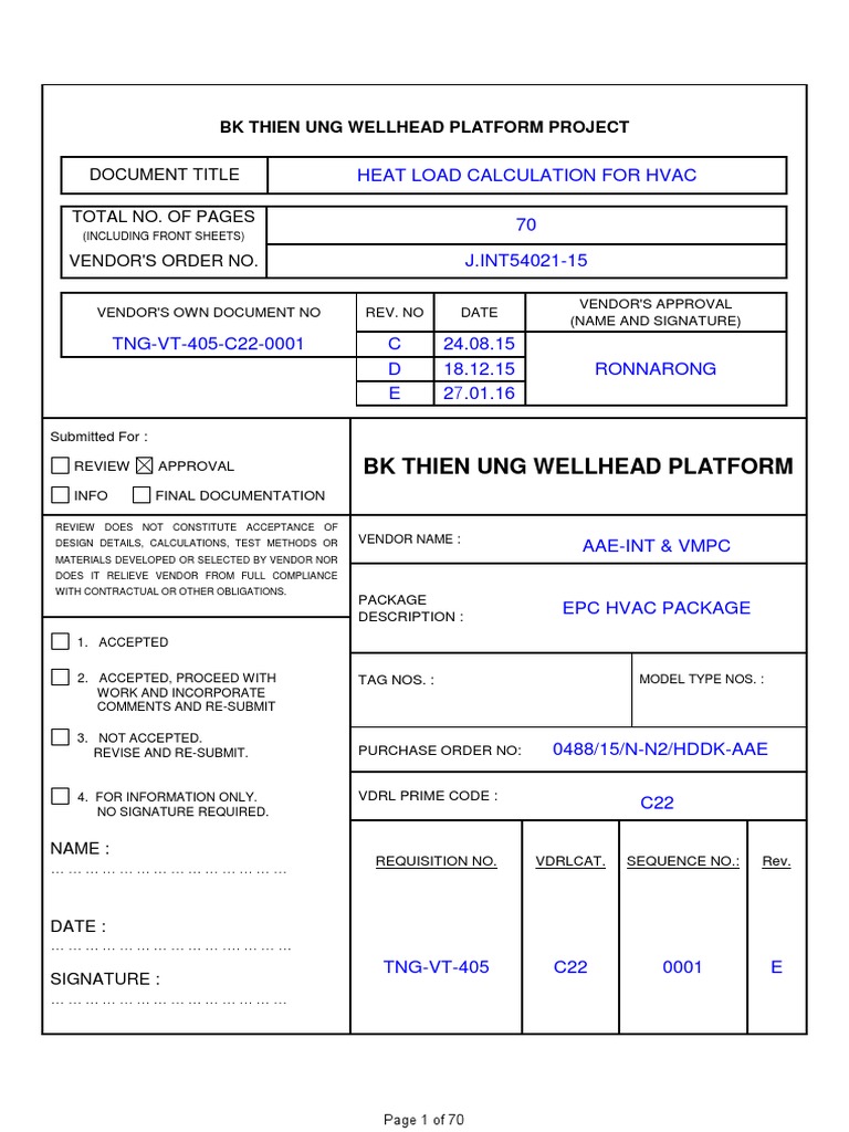 HVAC Heat Load Calculation Overview | PDF | Hvac | Ventilation ...