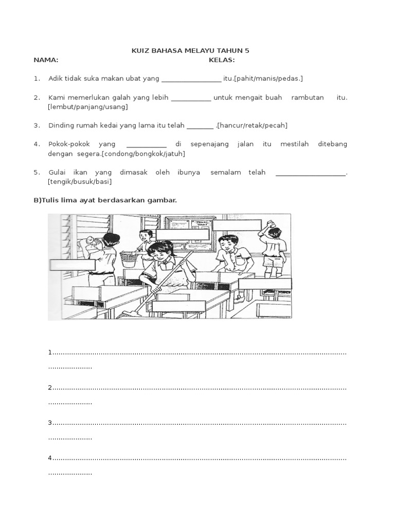 Kuiz Bahasa Melayu Tahun 5 Pdf
