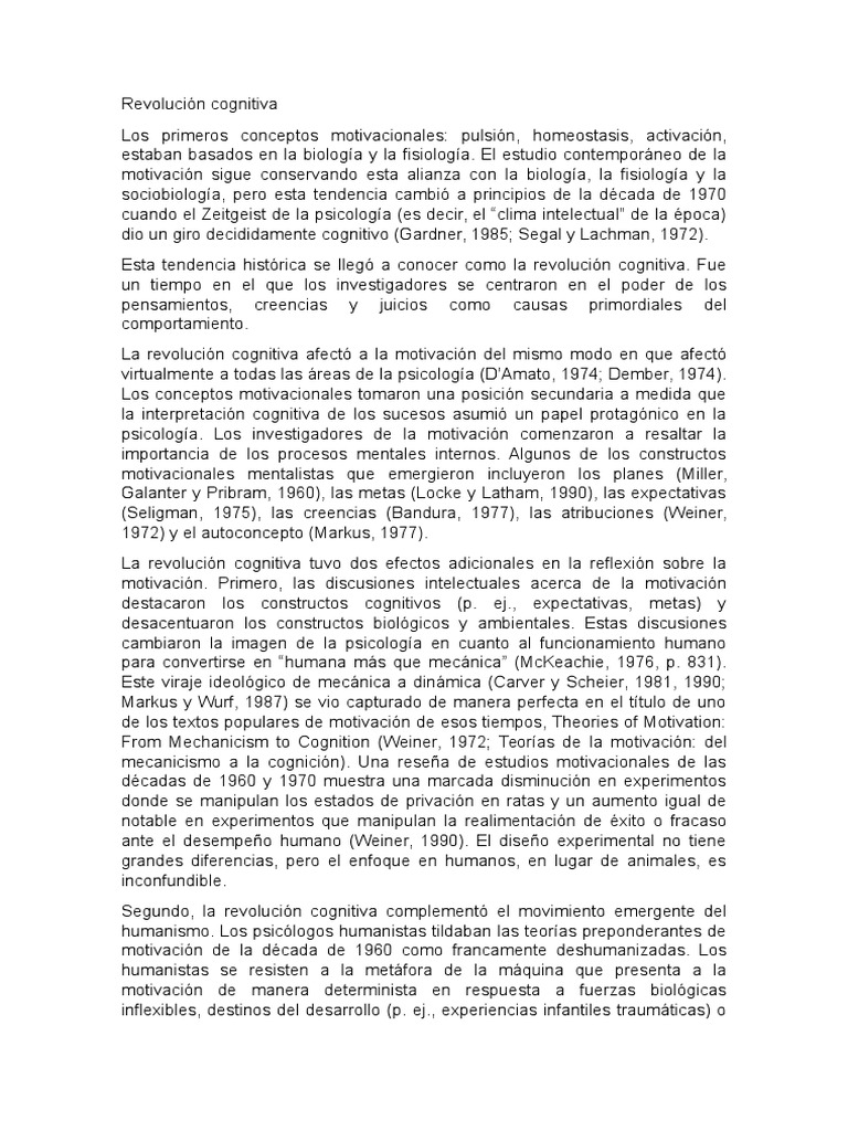 Teoria Cognitiva de La Motivación Psicología cognitiva