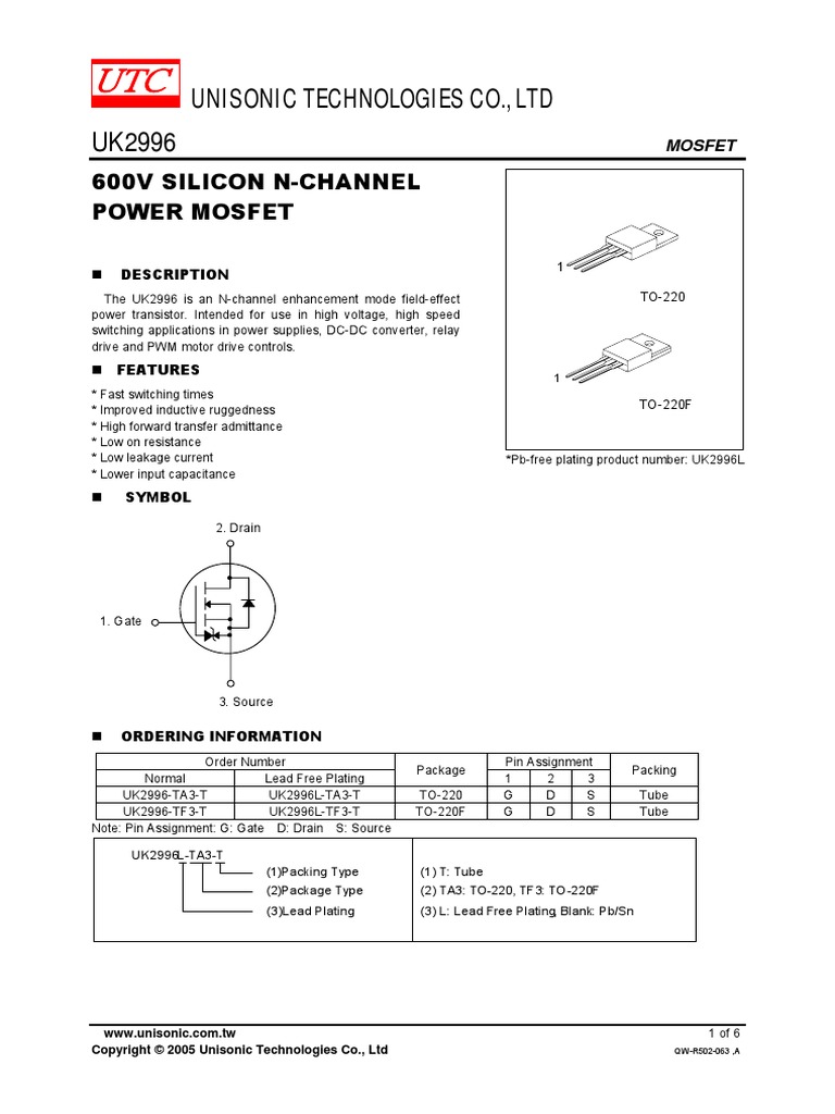 datasheet 13001 | Field Effect Transistor | Mosfet