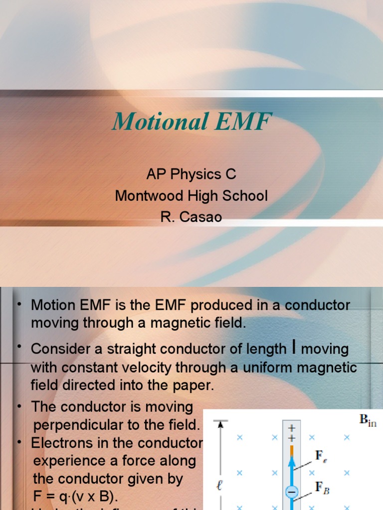 Motional EMF | PDF | Electromagnetic Induction | Magnetic Field