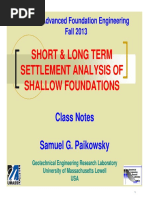 Settlement of Shallow Foundation 2013