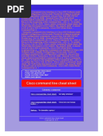 C I S C o C o M M A N D L I N e C H e A T S H e e T !: - Using The Command-Line Interface in Cisco IOS Software Xxxiii