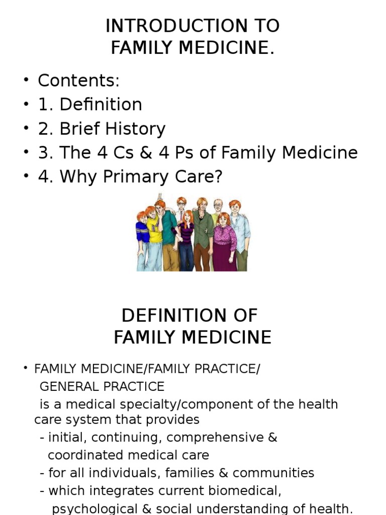 Introduction to Family Medicine Principles | PDF | Family Medicine ...