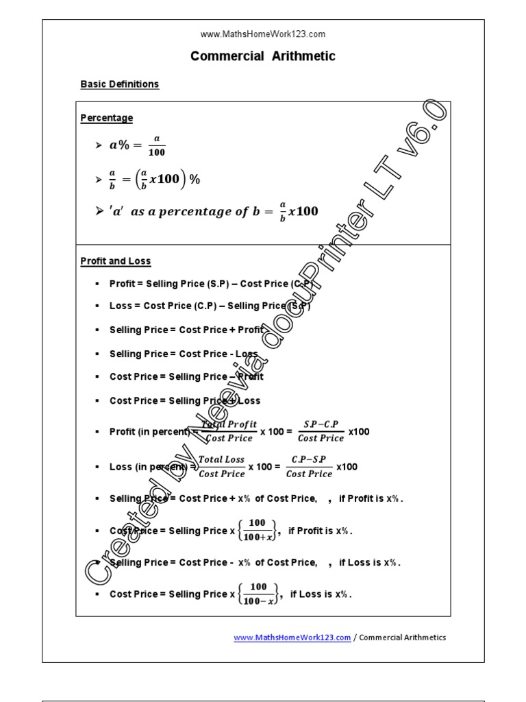 Commercial Arithmetic | Download Free PDF | Interest | Compound Interest