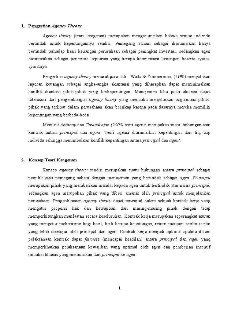Pengertian Agency Theory Pdf