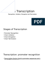 L16 Transcription: Recognition, Initiation, Elongation and Termination