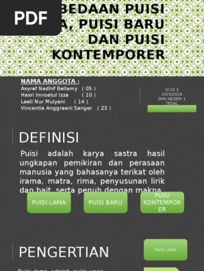 Perbedaan Puisi Lama Puisi Baru Dan Puisi