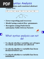 Syntax Analysis